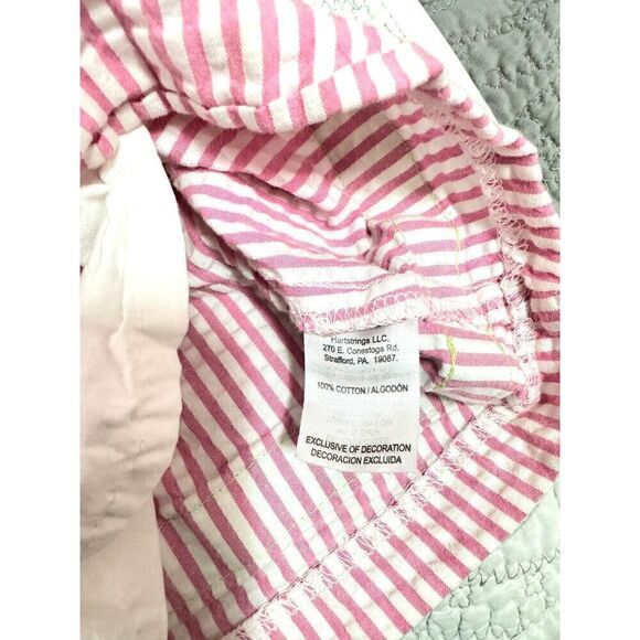 Adorable Girl's Pink Seersucker Dress Grosgrain Ribbons Sz 5 EUC Hartstrings - Picture 4 of 6